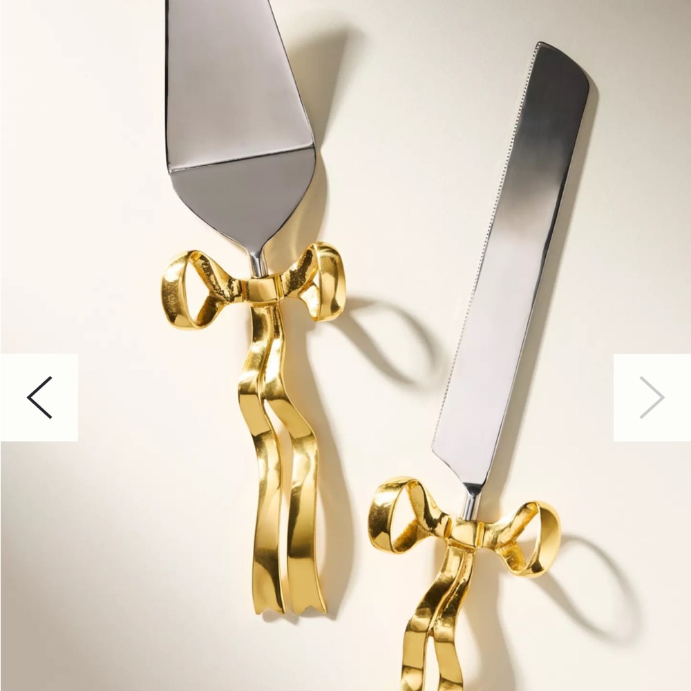Anthropologie Bendita Bow Metal Serve Set